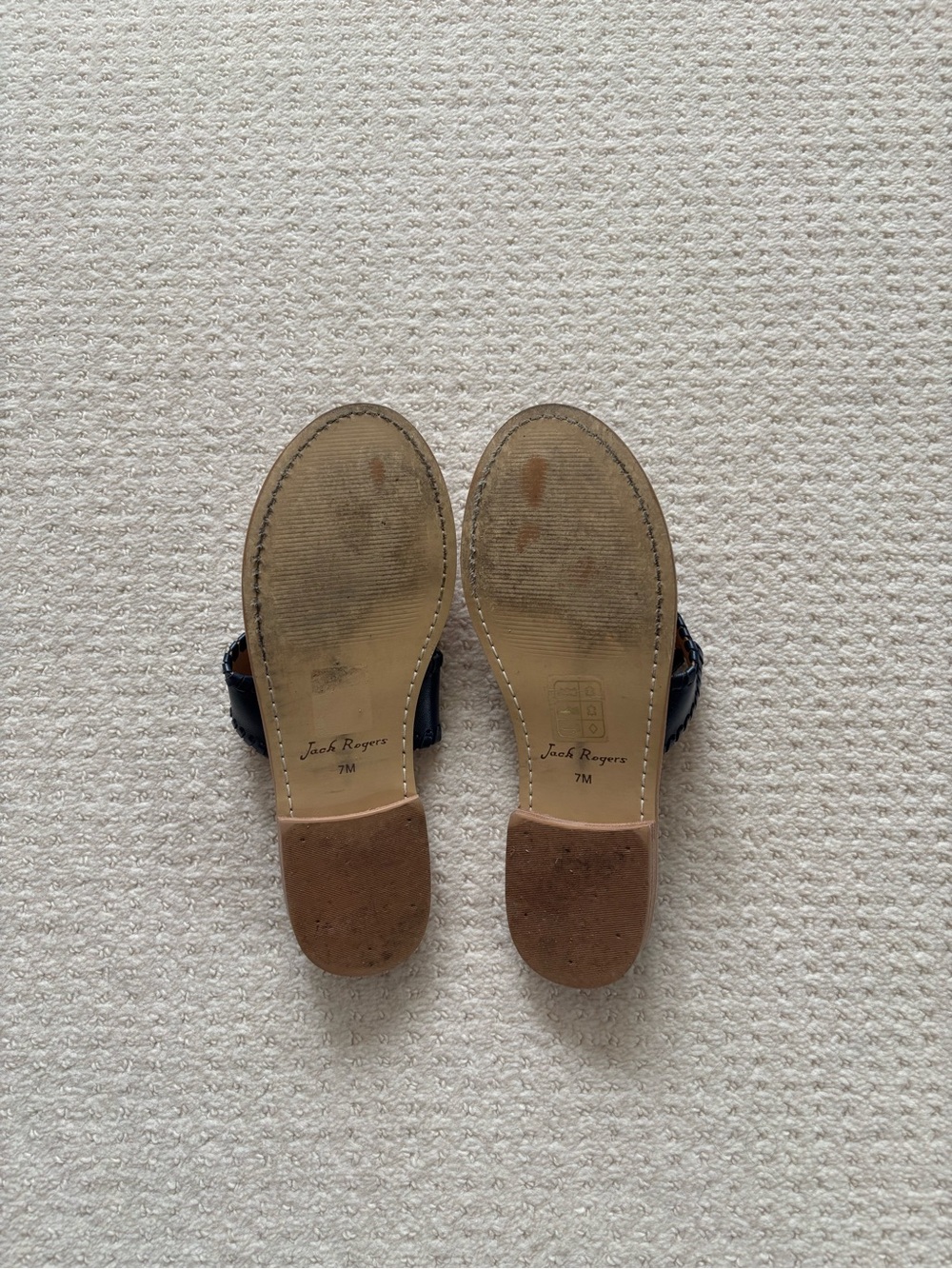 Jack Rogers Navy Leather Glycerin Sandals - Women's - Picture 2 of 2